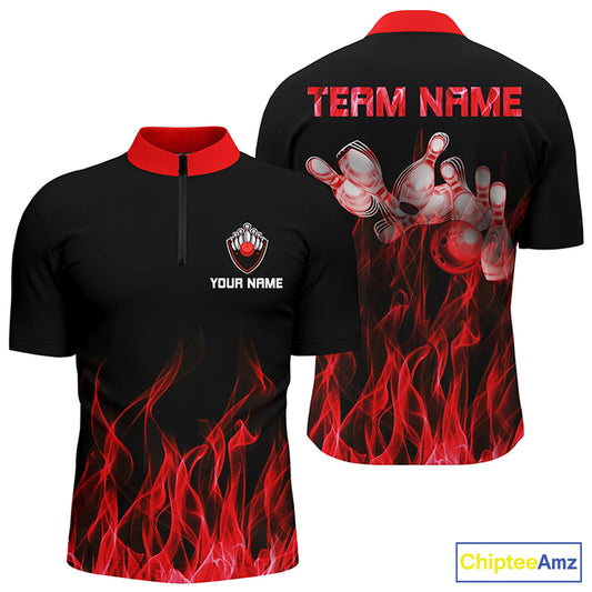 Custom bowling shirt for men – personalized team jersey front view