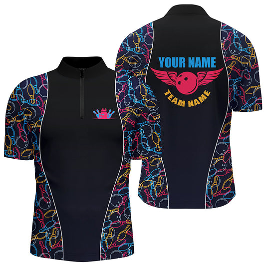 Custom bowling shirt for men – personalized team jersey front view