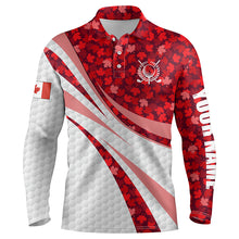 Load image into Gallery viewer, White Mens golf polo shirts red Maple leaves personalized Canada golf shirts for men NQS5751