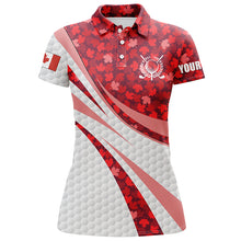 Load image into Gallery viewer, White Womens golf polo shirts red Maple leaves personalized Canada golf shirts for women NQS5751