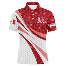 Load image into Gallery viewer, White Mens golf polo shirts red Maple leaves personalized Canada golf shirts for men NQS5751