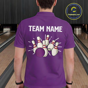Retro Purple argyle pattern Bowling shirts For Men custom bowling team jerseys Bowler Outfits NQS10275