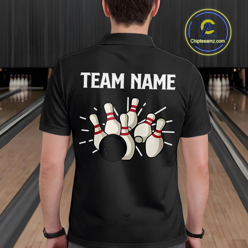 Retro Black argyle pattern Bowling shirts For Men custom bowling team jerseys Bowler Outfits NQS10276