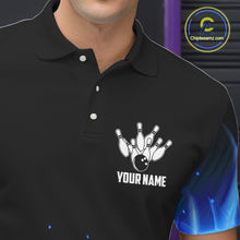 Load image into Gallery viewer, Personalized Mens Bowling Shirt Blue flame Bowling Ball and Pins Team bowling jerseys for men Bowler NQS10471