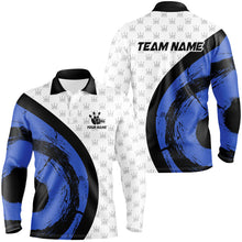 Load image into Gallery viewer, White Bowling Camo Mens bowling shirts Personalized Bowling Team Jerseys, Bowling Uniform | Blue NQS8494