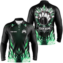 Load image into Gallery viewer, Personalized Icy Green Ice Bowling Team Shirts For Men Custom black Bowling Gifts for bowlers NQS8951