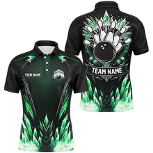 Load image into Gallery viewer, Personalized Icy Green Ice Bowling Team Shirts For Men Custom black Bowling Gifts for bowlers NQS8951