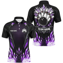 Load image into Gallery viewer, Personalized Icy Purple Ice Bowling Team Shirts For Men Custom black Bowling Gifts for bowlers NQS8952