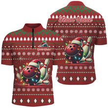 Load image into Gallery viewer, Funny ugly Christmas Red Men&#39;s Bowling Shirts Custom Team Bowling Jerseys Xmas Gift for bowlers NQS8967