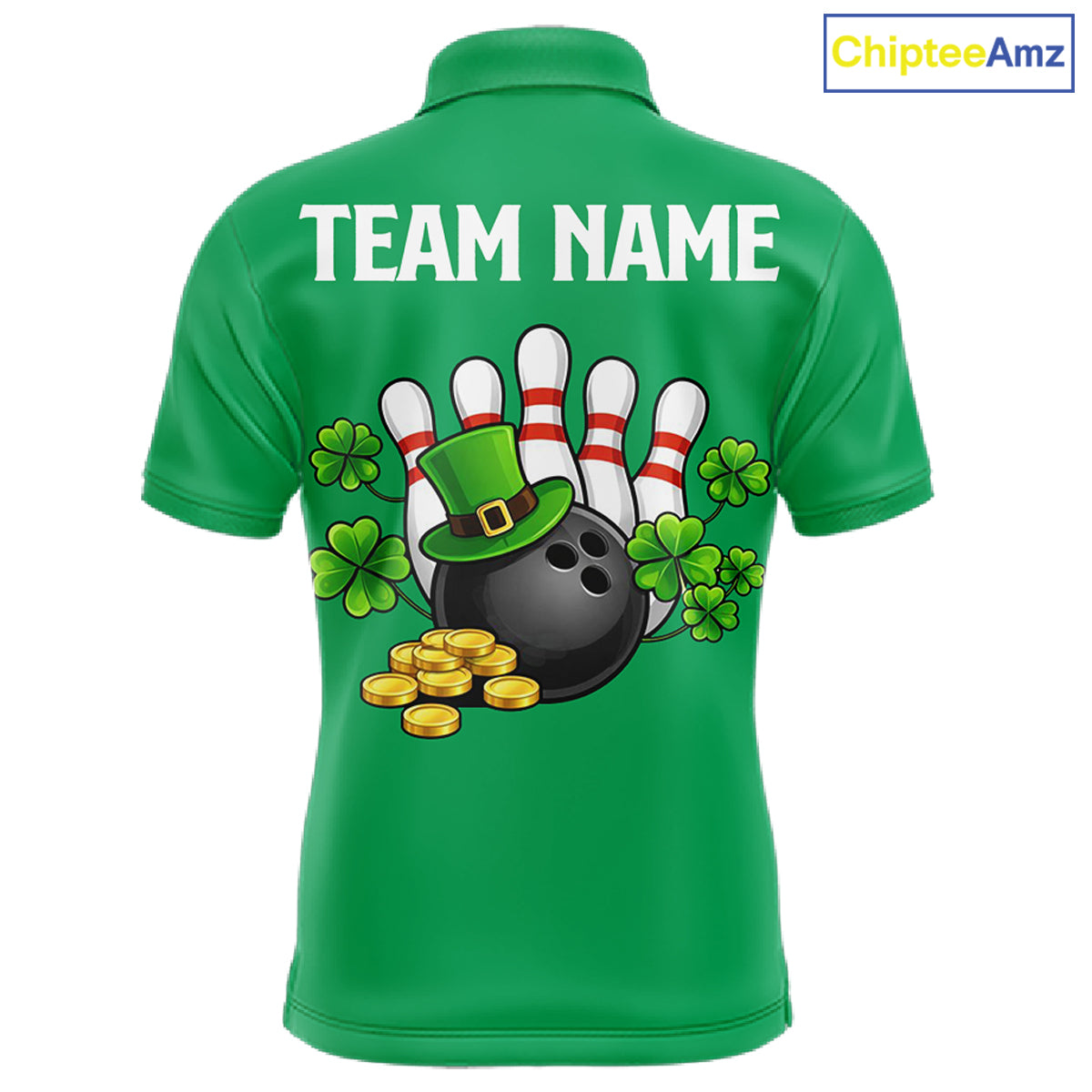 Retro Green argyle pattern shamrock Bowling shirts For Men custom St Patrick Day bowling team jersey NQS11667