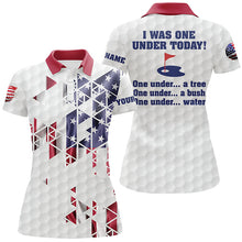 Load image into Gallery viewer, Funny Women golf polo shirts American Flag custom I was one under today, under a tree, bush, water NQS7854