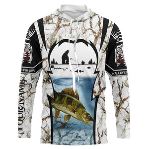 Ice fishing walleye winter camo custom fishing shirts for men Performance shirts NQS1011