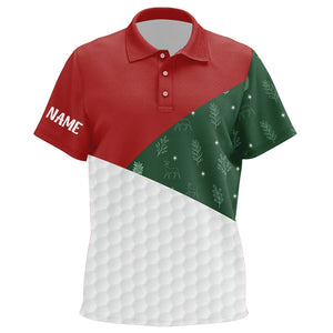 Red, White and Green Christmas pattern Kid golf polo Shirts custom Christmas golf clothes for Kid NQS8974