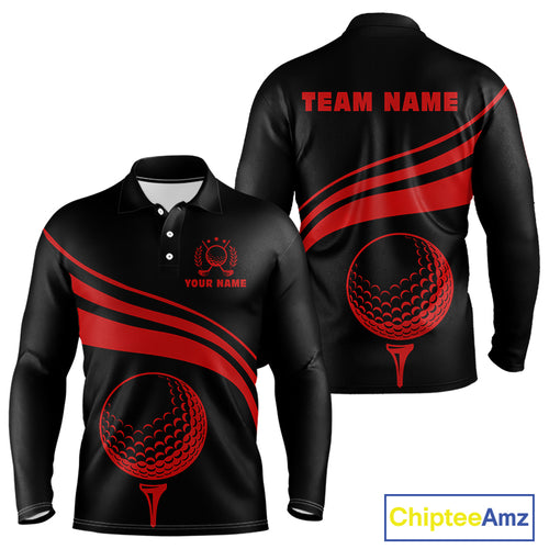 Personalized polo golf shirts for men custom black and red mens golf shirts team golf jersey NQS11075