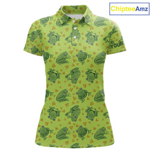 Load image into Gallery viewer, Funny Green Frog pattern Golf polo shirt for Women Custom ladies golf top, personalized golf gifts NQS11284