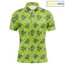 Load image into Gallery viewer, Funny Green Frog pattern Golf polo shirt for men Custom mens golf top, personalized golf gifts NQS11284