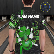 Load image into Gallery viewer, Black and Green Camo Bowling shirts for Men Custom St Patrick Shamrock Lucky Team bowling Jersey NQS11671