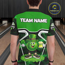 Load image into Gallery viewer, Funny Bowling and Beer Green Shamrock Bowling shirts for Men Custom St Patrick Team bowling Jerseys NQS11672