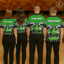Load image into Gallery viewer, Funny Bowling and Beer Green Shamrock Bowling shirts for Men Custom St Patrick Team bowling Jerseys NQS11672
