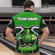 Load image into Gallery viewer, Funny Bowling and Beer Green Shamrock Bowling shirts for Men Custom St Patrick Team bowling Jerseys NQS11672