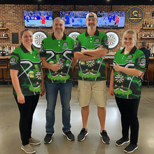 Load image into Gallery viewer, Funny Dart and Beer Green Shamrock  Men Dart Shirts Custom St Patrick Team Mens Dart Jerseys NQS11674