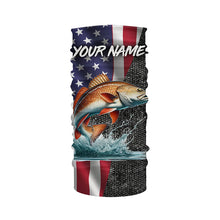 Load image into Gallery viewer, American Flag redfish Fishing Custom long sleeve Fishing Shirts for men personalized Fishing jerseys NQS4957