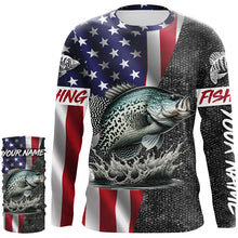 Load image into Gallery viewer, American Flag crappie Fishing Custom long sleeve Fishing Shirts for men personalized Fishing jerseys NQS4958