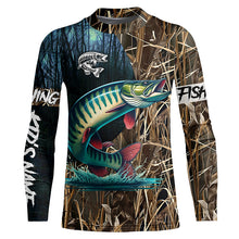 Load image into Gallery viewer, Musky Fishing Customize Name 3D All Over Printed Fishing Camo Shirts, Personalized Fishing Gifts NQS292