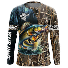 Load image into Gallery viewer, Walleye Fishing Custom Name 3D All Over Printed Camo Fishing Shirts, Personalized Fishing Gift NQS293