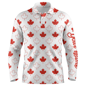 Mens golf polo shirts Red Canada maple leaf pattern custom team golf polo shirts, mens golf tops NQS5778