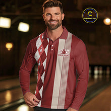 Load image into Gallery viewer, Retro Blue argyle pattern Bowling shirts For Men custom bowling team jerseys Bowler Outfits NQS10151