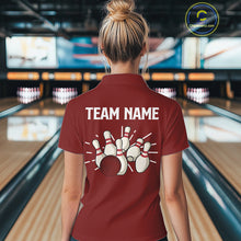 Load image into Gallery viewer, Retro Blue argyle pattern Bowling shirts For Women custom bowling team jerseys Bowler Outfits NQS10151