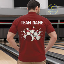 Load image into Gallery viewer, Retro Blue argyle pattern Bowling shirts For Men custom bowling team jerseys Bowler Outfits NQS10151