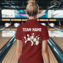 Load image into Gallery viewer, Retro Blue argyle pattern Bowling shirts For Women custom bowling team jerseys Bowler Outfits NQS10151