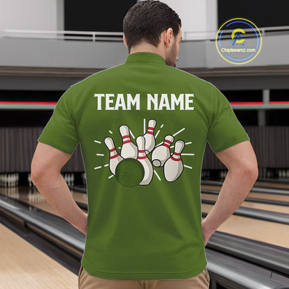 Retro Green argyle pattern Bowling shirts For Men custom bowling team jerseys Bowler Outfits NQS10152