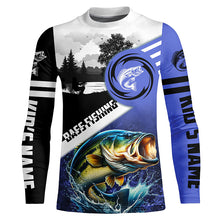 Load image into Gallery viewer, Largemouth Bass Fishing Blue performance fishing shirt UV protection custom name long sleeves NQS2121