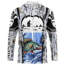 Load image into Gallery viewer, Winter crappie Ice fishing camo Customize name Performance Long Sleeve fishing shirts for men, women NQS1012