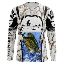 Load image into Gallery viewer, Winter crappie Ice fishing camo Customize name Performance Long Sleeve fishing shirts for men, women NQS1012