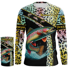 Load image into Gallery viewer, Rainbow trout fishing scales UV protection Custom long sleeve fishing shirts, trout fishing jerseys NQS4385