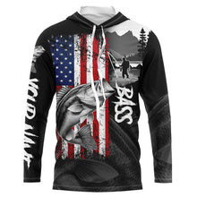 Load image into Gallery viewer, American Flag Bass Fishing Custom long sleeve performance Fishing Shirts, Bass fishing jerseys NQS8980