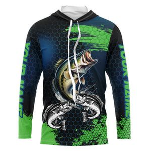 Blue and Green Camo Largemouth Bass fishing custom Bass fishing jerseys, personalized fishing gifts NQS9218
