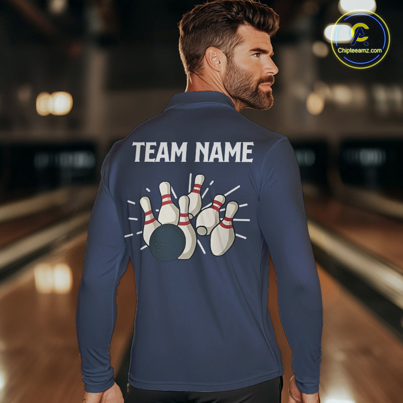 Retro Blue argyle pattern Bowling shirts For Men custom bowling team jerseys Mens Bowler Outfits NQS9411