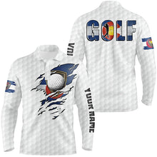 Load image into Gallery viewer, Mens golf polo shirts vintage Colorado flag custom team golf shirts, patriot white golf tops NQS7655