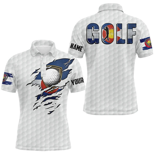 Mens golf polo shirts vintage Colorado flag custom team golf shirts, patriot white golf tops NQS7655