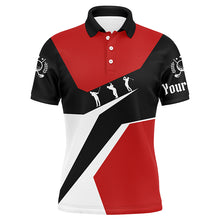 Load image into Gallery viewer, Red, white and black Mens golf polo shirts custom golf sport team polo shirts, best mens golf wear NQS5789