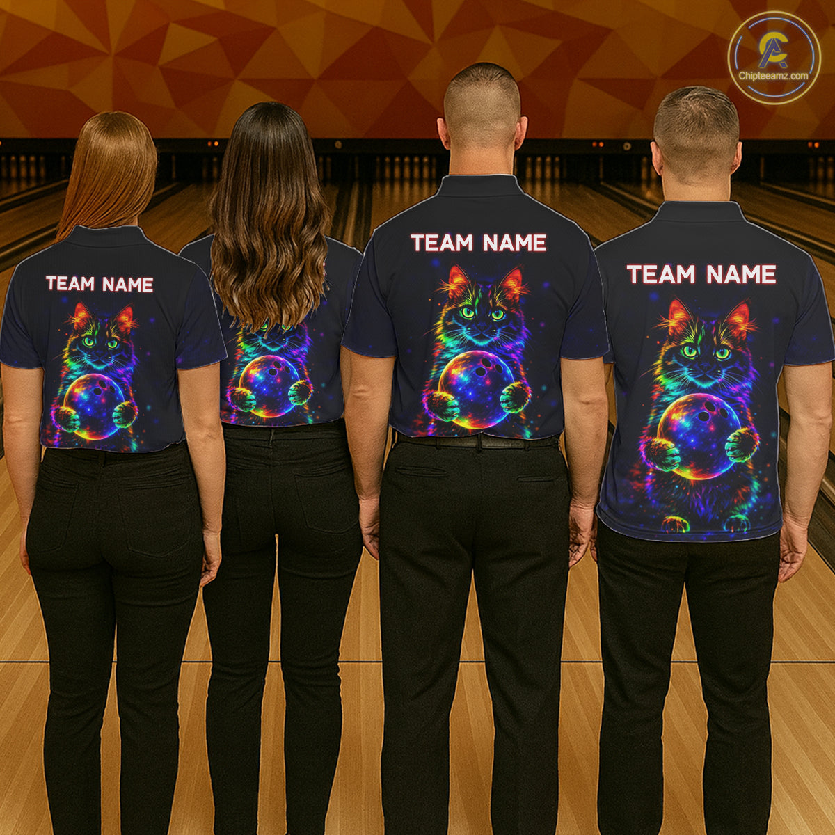 Neon Cat Bowling shirts for Ladies Custom Team Bowling Apparel, best bowling shirts NQS11516