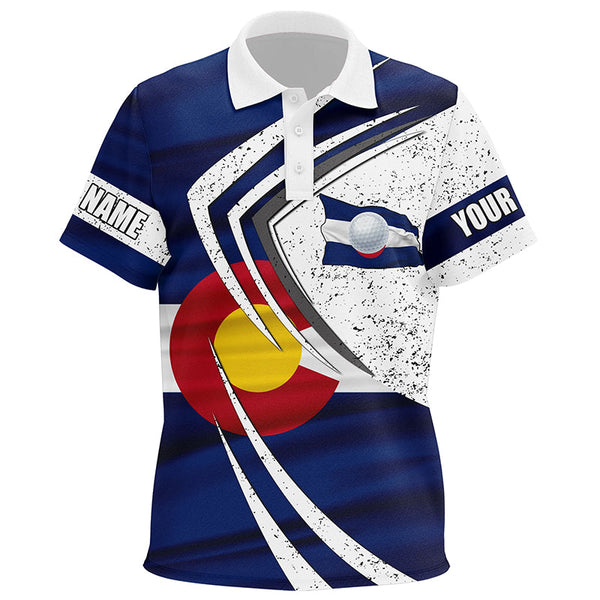 Kid golf polo shirts Colorado flag custom team golf shirts