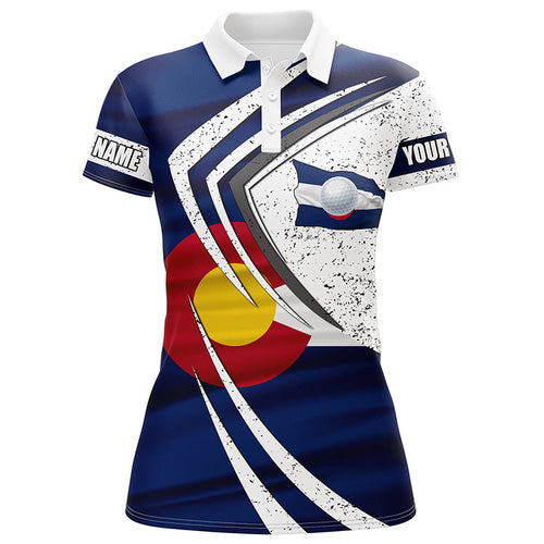 Women golf polo shirt Colorado flag custom team golf shirts, patriot golf tops for women NQS7504