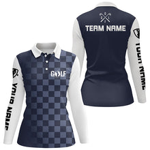 Load image into Gallery viewer, Womens golf polos shirts custom name funny ladies golf shirts, women golf clothes | Navy NQS5510