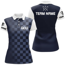 Load image into Gallery viewer, Womens golf polos shirts custom name funny ladies golf shirts, women golf clothes | Navy NQS5510